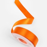 Лента атласная двухсторонняя №751 25мм*25&plusmn;1м ярко-оранжевый TR