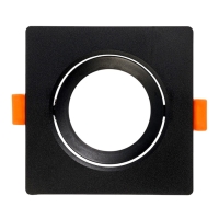 Светильник встраиваемый, поворотный, под лампу MR16, пластик, квадрат, пластик, черный