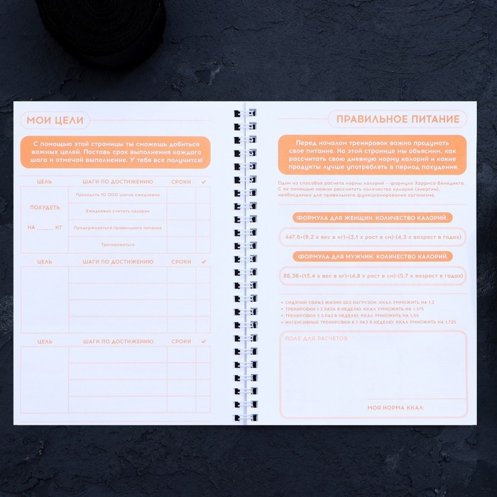 Дневник тренировок &laquo;Авокадо&raquo; на пружине, 25 листов