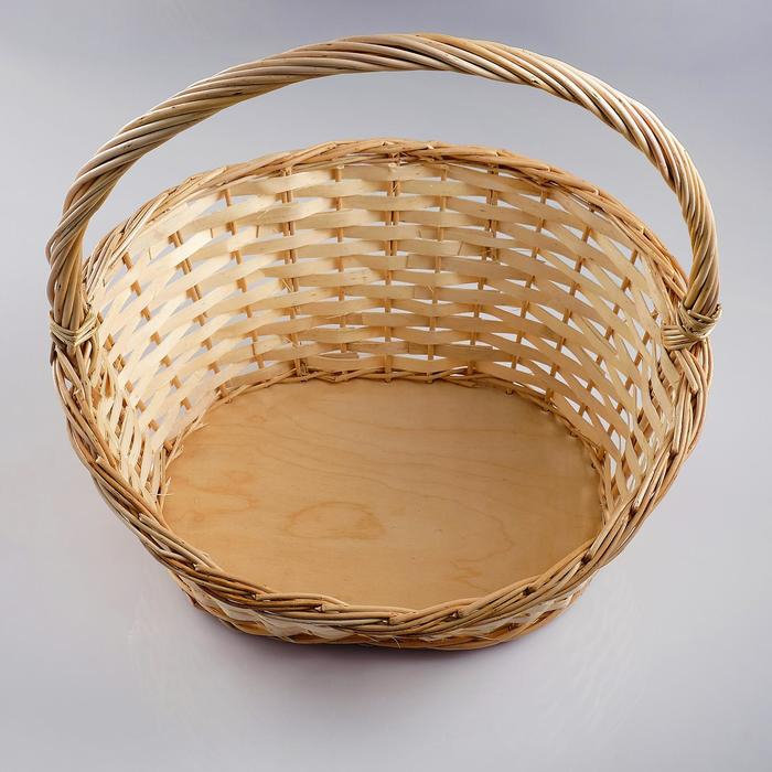 Корзина &laquo;Новая&raquo;, дно:34&times;24 см, верх:43&times;37 см, H=14/19/41 см, ручное плетение, шпон, лоза