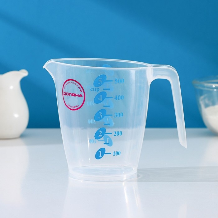 Стакан мерный Доляна &laquo;Колор&raquo;, 500 мл, 13&times;9&times;11,5 см, цвет МИКС