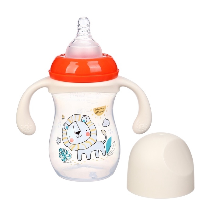 Бутылочка для кормления Крошка Я &laquo;Baby time collection&raquo;, широкое горло, от 6 мес., 240 мл, цвет бежевый