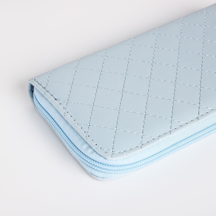 Кошелёк женский на молнии, цвет голубой