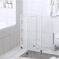 Этажерка напольная 4-х секционная Доляна, на колёсах, 31&times;34&times;77 см, цвет белый