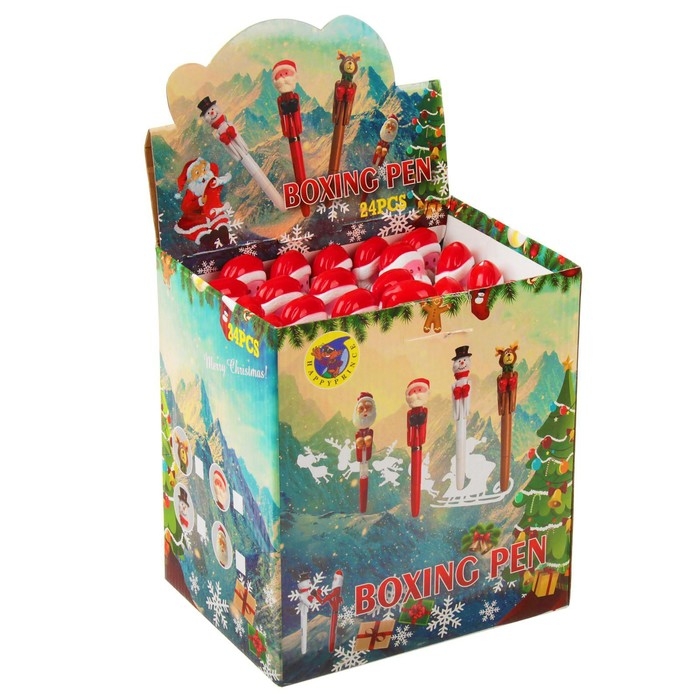 Ручка-прикол &laquo;Боксер Дед Мороз&raquo;, с колпачком на бок