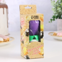 Свеча для торта музыкальная "Тюльпан", крутящаяся, фиолетовая, 14,5&times;6 см