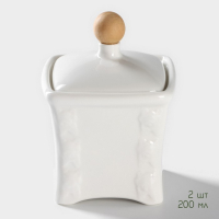 Банки для хранения специй и соусов BellaTenero, 6 предметов: солонка 100 мл, банка 200 мл, соусник 200 мл, фарфоровые, цвет белый