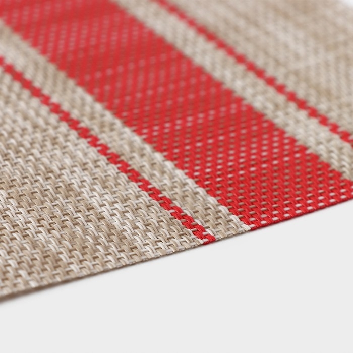 Салфетка сервировочная на стол &laquo;Две полосы&raquo;, 45&times;30 см, цвет красный