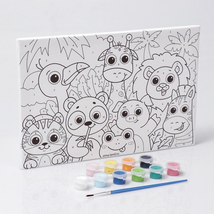 Картина по номерам для детей &laquo;Яркие зверята&raquo;, 20 х 30 см