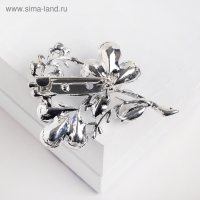 Брошь &laquo;Цветок&raquo; трилистник, цвет голубой в серебре