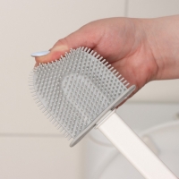 Ёршик для унитаза силиконовый Доляна &laquo;Лилу&raquo;, 4,3&times;9,5&times;36 см, цвет белый