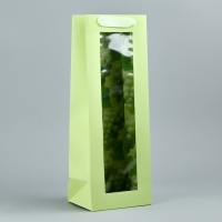 Пакет подарочный под бутылку, упаковка, &laquo;Виноград&raquo;, 36 х 13 х10 см