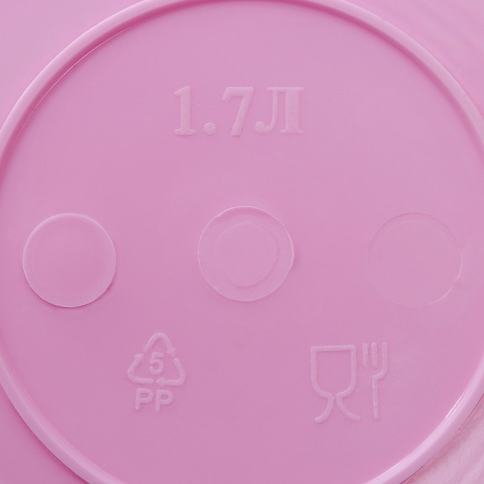 Миска пластиковая, 1.7 л, цвет МИКС