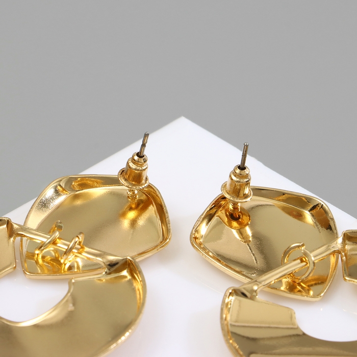 Серьги металл &laquo;Геометрия&raquo; диск, цвет золото