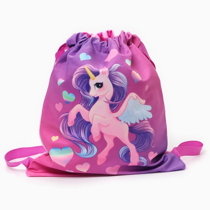 Сумка детская &laquo;Единорог&raquo;, 35 &times; 30 см, цвет фиолетовый