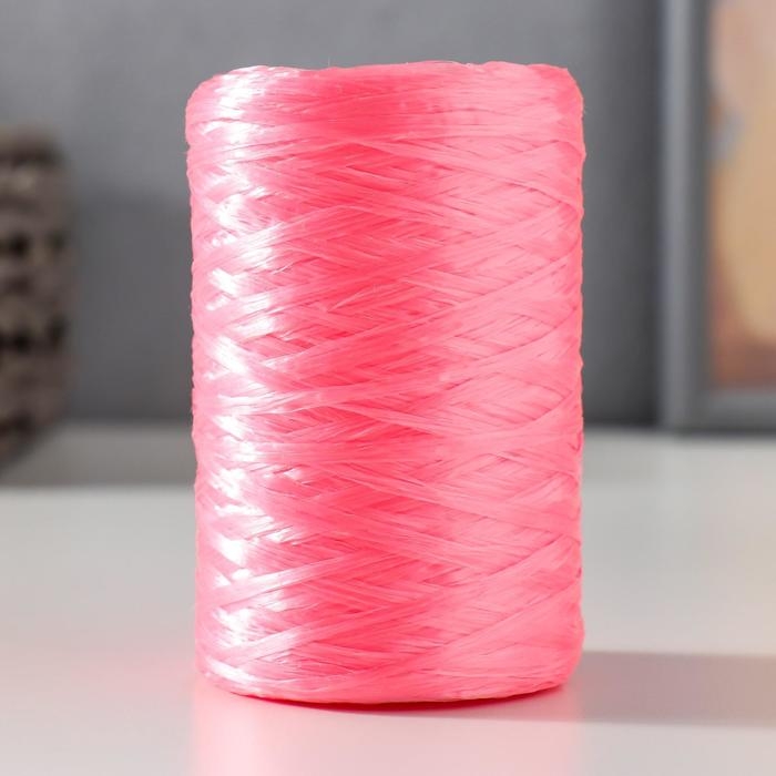 Пряжа "Для вязания мочалок" 100% полипропилен 400м/100&plusmn;10 гр в форме цилиндра (персик)