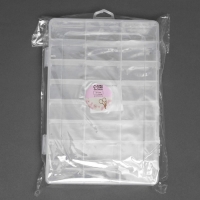 Органайзер для рукоделия, со съёмными ячейками, 24 отделения, 19,5 &times; 13,5 &times; 3,5 см, цвет прозрачный