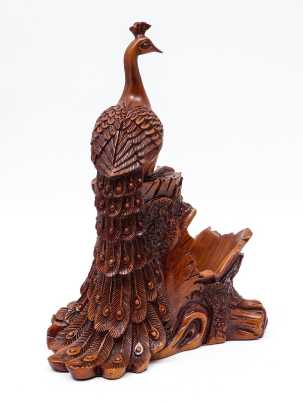 Подставка для бутылки "Павлин" под дерево, 23х15х33см