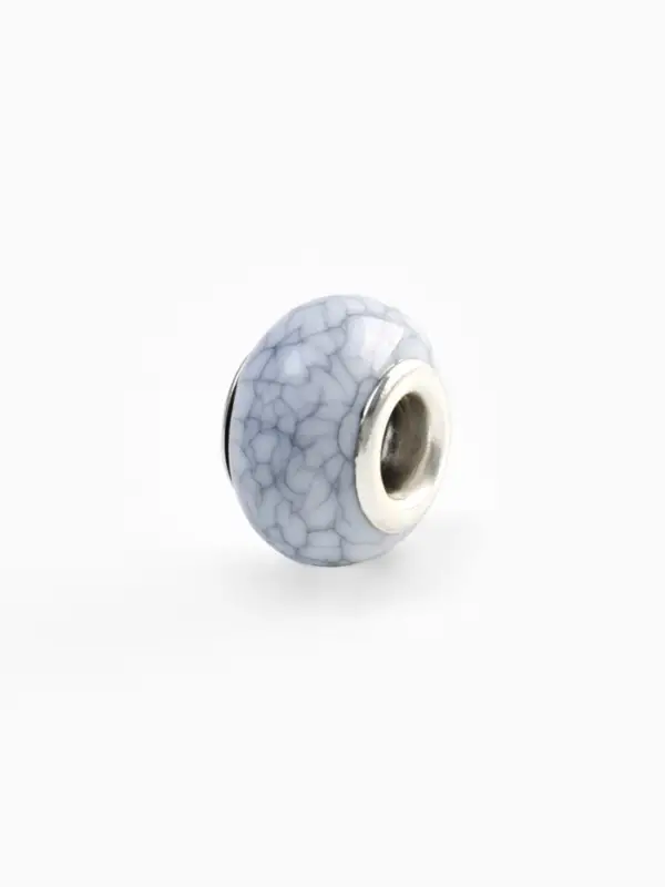 Бусины &laquo;Кахолонг&raquo;, для творчества, белые в серебре