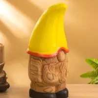 Сувенир "Гномик в жёлтой шляпе" дерево Джампинис 15х15х30 см