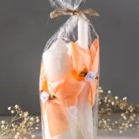 Свечи свадебные "Пышный" набор 3 шт (16 см + 2 шт по 18 см), абрикосовый