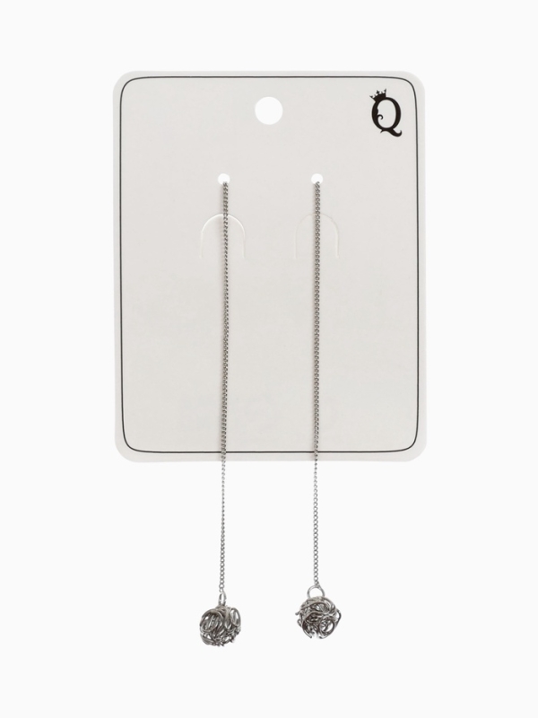 Серьги металл &laquo;Цепочки&raquo; шарики, цвет серебро