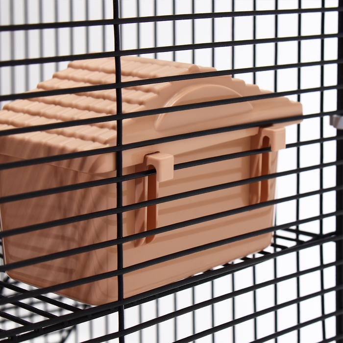 Клетка для грызунов "Пижон" №11, 4 этажа, разборная, 42 х 30 х 65 см (+2 домика,2 колеса,миска), беж