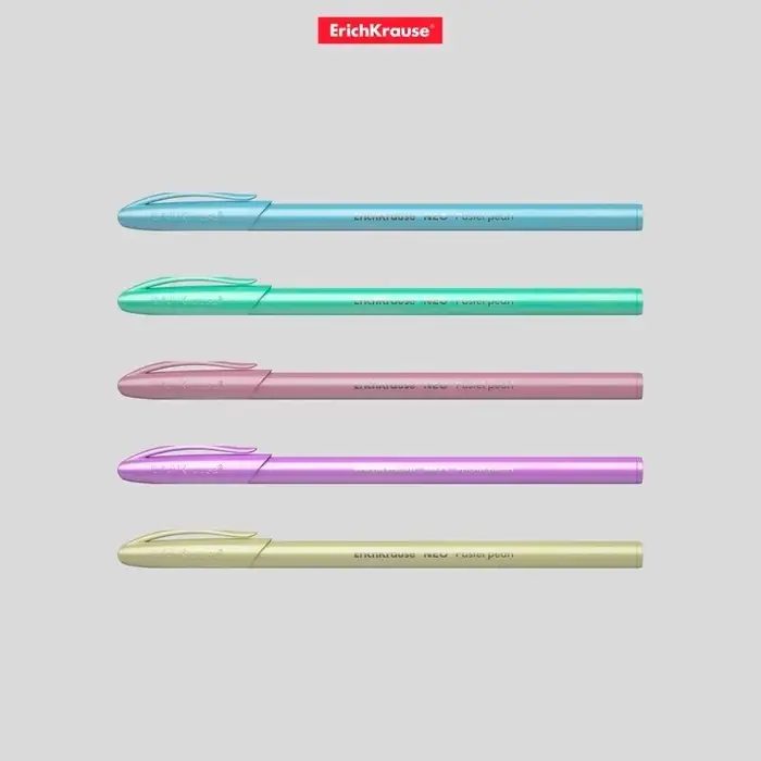 Ручка шариковая ErichKrause Neo Pastel Pearl, перламутровый корпус, игольчатый узел 0.7 мм, чернила синие, длина письма 1000 метров, МИКС