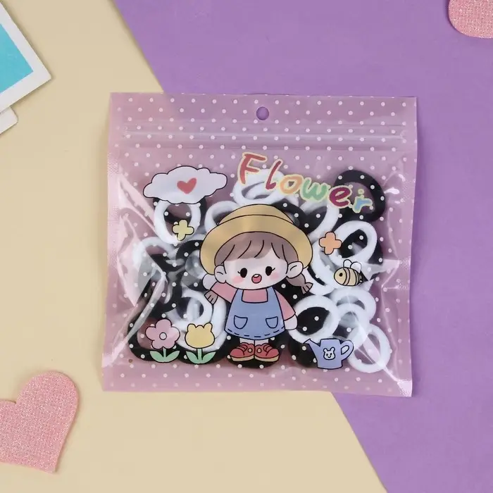 Резинка для волос "Хорошие пожелания" (набор 50 шт) цветочки, 2 см, микс