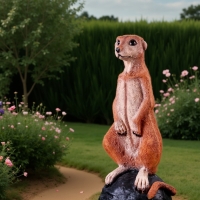 Садовая фигура из полистоуна &laquo;Большой сурикат на камне&raquo;, 60&times;24&times;22 см