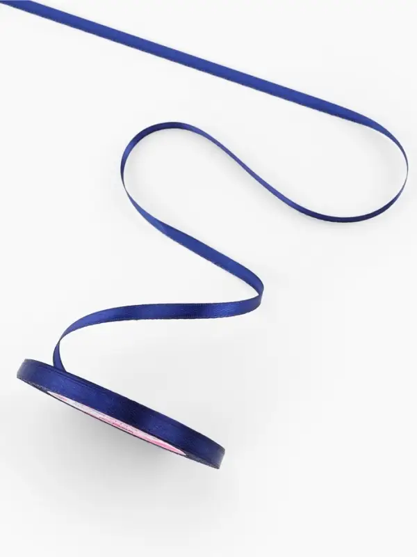 Лента атласная, 6 мм, 23&plusmn;1 м, синяя №120