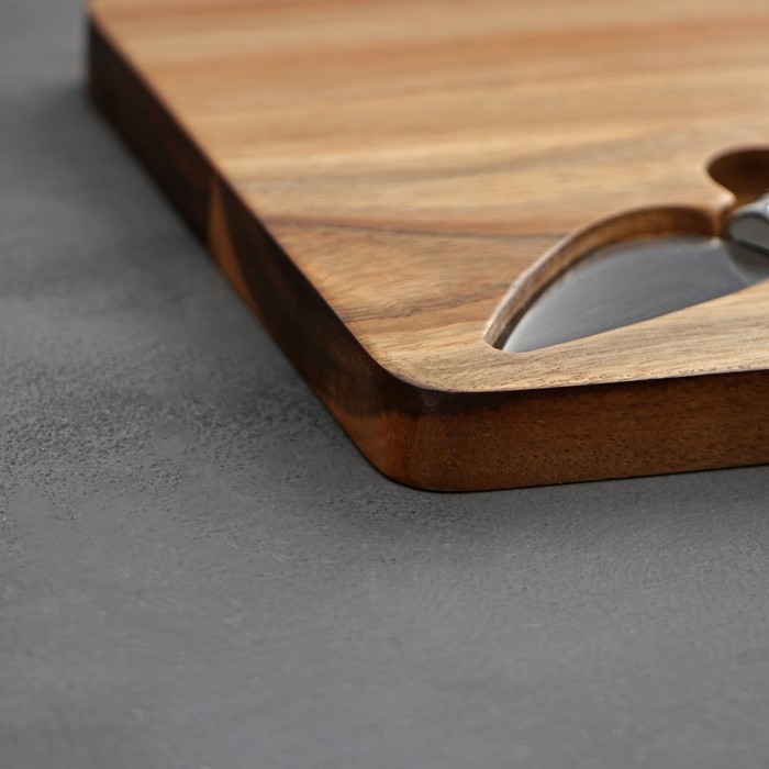 Набор для подачи сыра Magistro Bottle, 3 ножа, 48&times;17&times;1,5 см, акация