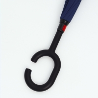 Зонт - наоборот &laquo;Однотон&raquo;, механический, 8 спиц, R = 53/61 см, цвет чёрный/синий