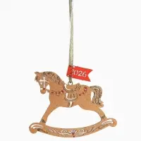 Ёлочное украшение "Лошадка. 2026" 11,5х8,5 см, Дуб-красный