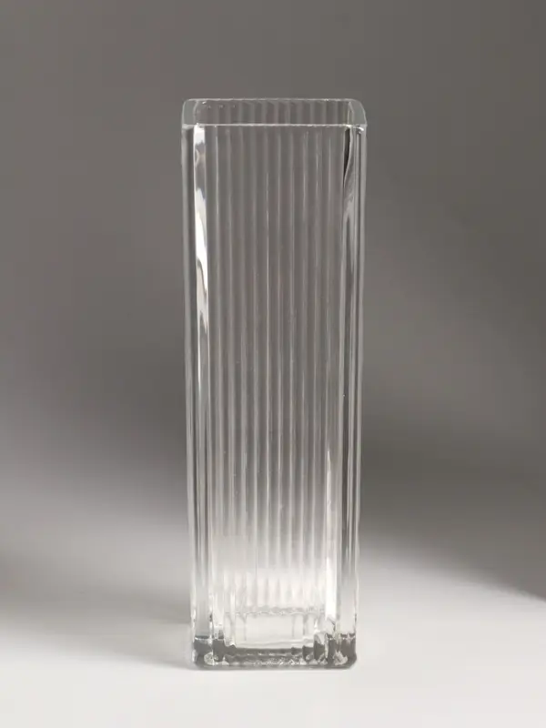 Ваза стекло настольная "Бритт" полосы, 24х8 см, прозрачный