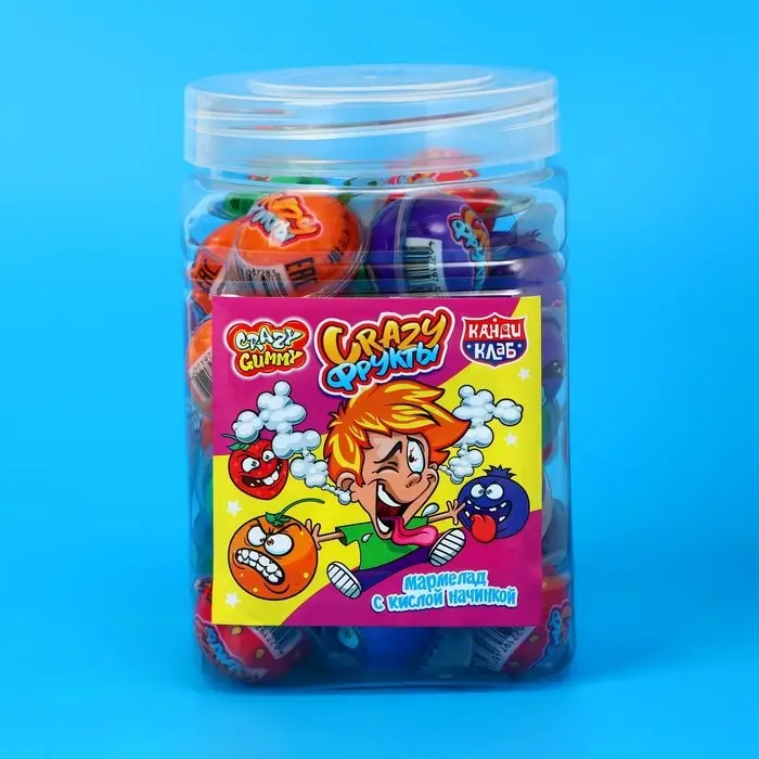 Мармелад с кислой начинкой &laquo;Crazy Фрукты&raquo;, ассорти, 10 г