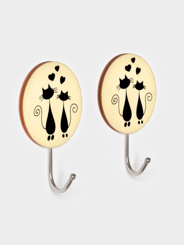 Набор самоклеящихся крючков "Wooden animals ", 2 шт 8х2,7х4,3 см