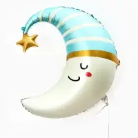 Воздушный шар фольгированный 28" &laquo;Месяц, голубой&raquo;