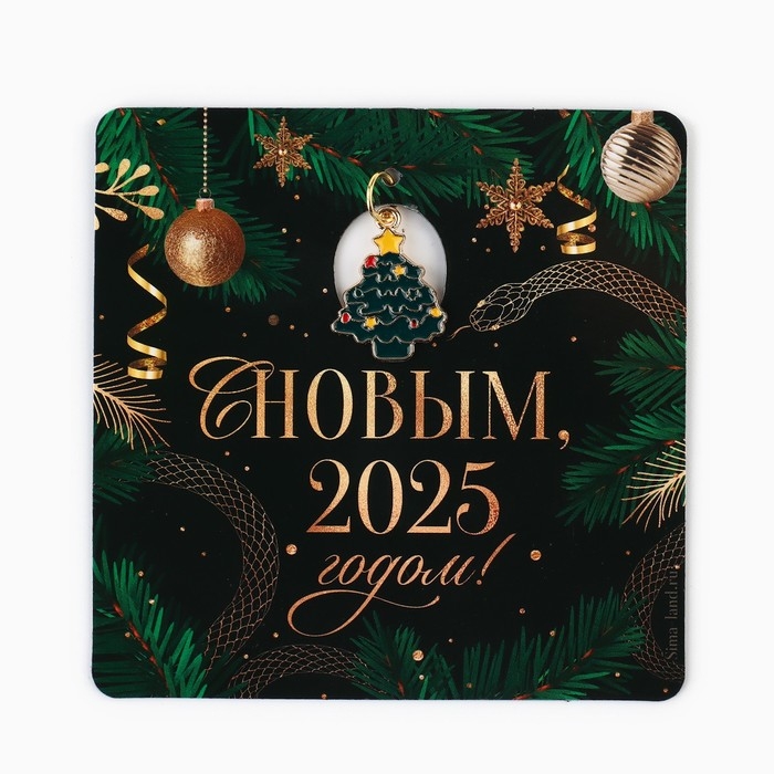 Магнит новогодний &laquo;Новый год: С новым 2025 годом&raquo;, 8 х 8 см