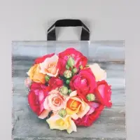 Пакет "Волшебный букет", полиэтиленовый с петлевой ручкой, 38 х 34 + 3 см, 70 мкм