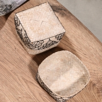 Корзинка плетеная "Бонтанг" бамбук 12х12х10 см, светлая