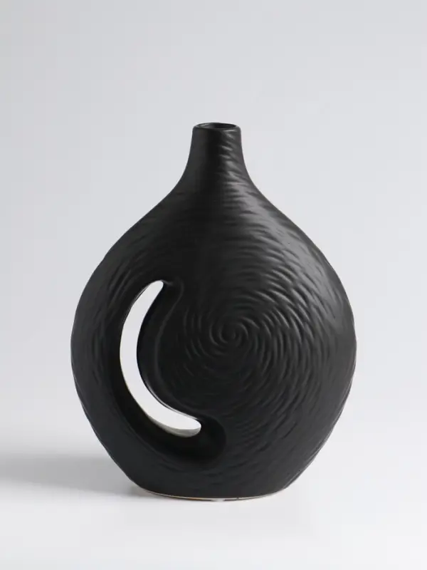 Ваза &laquo;Невада&raquo;, 23&times;16.5 см, керамика, чёрная