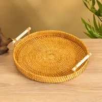 Поднос плетёный 28х28х3 см, ротанг