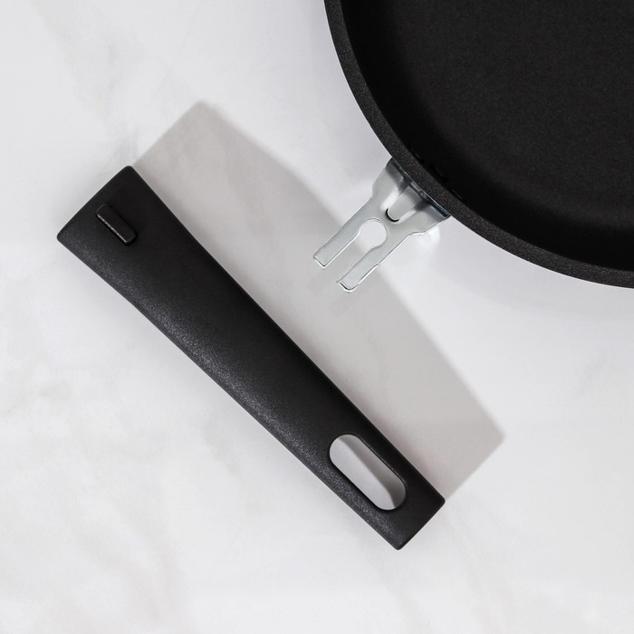 Сковорода &laquo;Традиция&raquo;, d=24 см, съёмная ручка, антипригарное покрытие, цвет чёрный