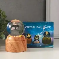 Сувенир стекло свет "Шар. Медузы" 6хLED шар d=6 см, крутится, USB 7х7х10 см