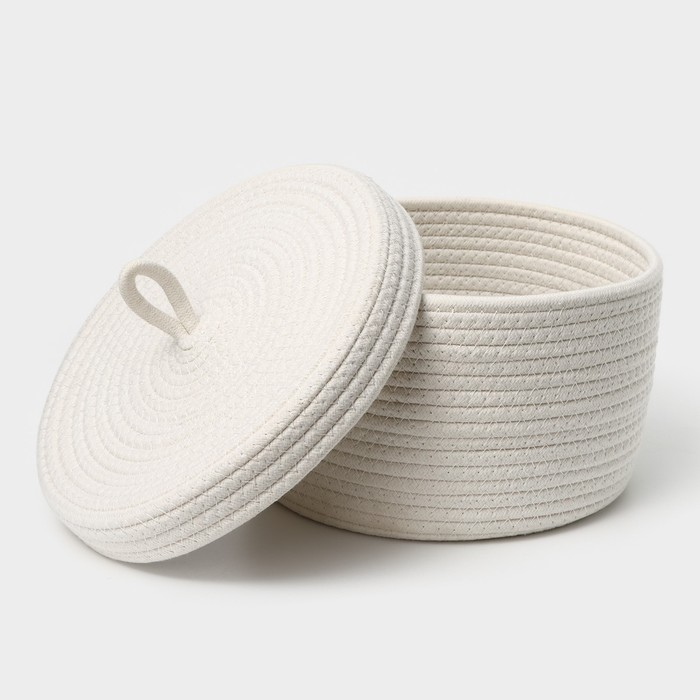 Корзина для хранения плетёная ручной работы LaDо́m &laquo;Бэлл&raquo;, 25&times;25&times;15 см, цвет белый