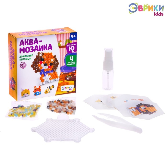 Аквамозаика для детей &laquo;Домашние питомцы&raquo;, 4 фигурки