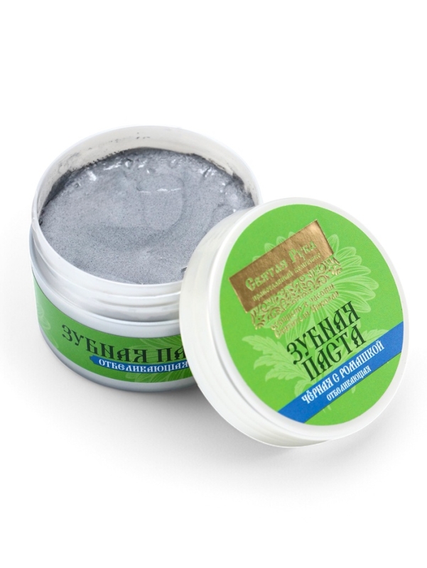 Паста зубная черная с Ромашкой, "Святая рука", 50 мл