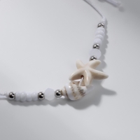 Браслет ассорти на нити &laquo;Ракушка&raquo; звезда морская, цвет бежевый в серебре