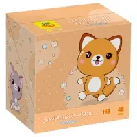 Карандаш чернографитный сегментный Мульти-Пульти "Зверята", с ластиком-топпером, МИКС